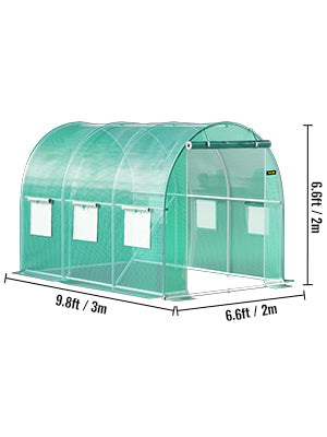 SucceBuy Walk-in Tunnel Greenhouse Galvanized Frame & Waterproof Cover 15x7x7/10x7x7/20x10x7/12x7x7 ft Greenhouses & Cold Frames Innova Techno
