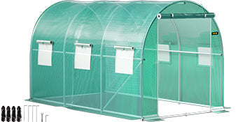 SucceBuy Walk-in Tunnel Greenhouse Galvanized Frame & Waterproof Cover 15x7x7/10x7x7/20x10x7/12x7x7 ft Greenhouses & Cold Frames Innova Techno