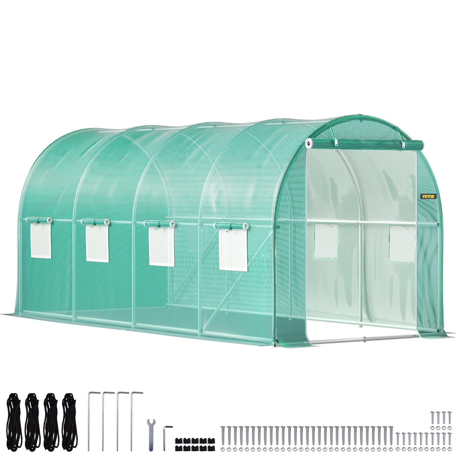 SucceBuy Walk-in Tunnel Greenhouse Galvanized Frame & Waterproof Cover 15x7x7/10x7x7/20x10x7/12x7x7 ft Greenhouses & Cold Frames Innova Techno